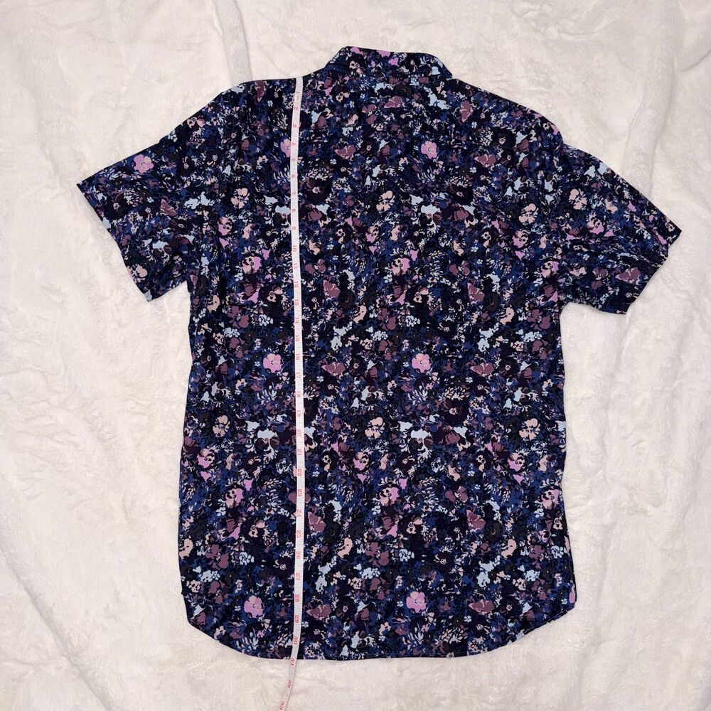Banana Republic Floral Button Down Shirt Men Purple Blue Cotton Size Large - Picture 9 of 10